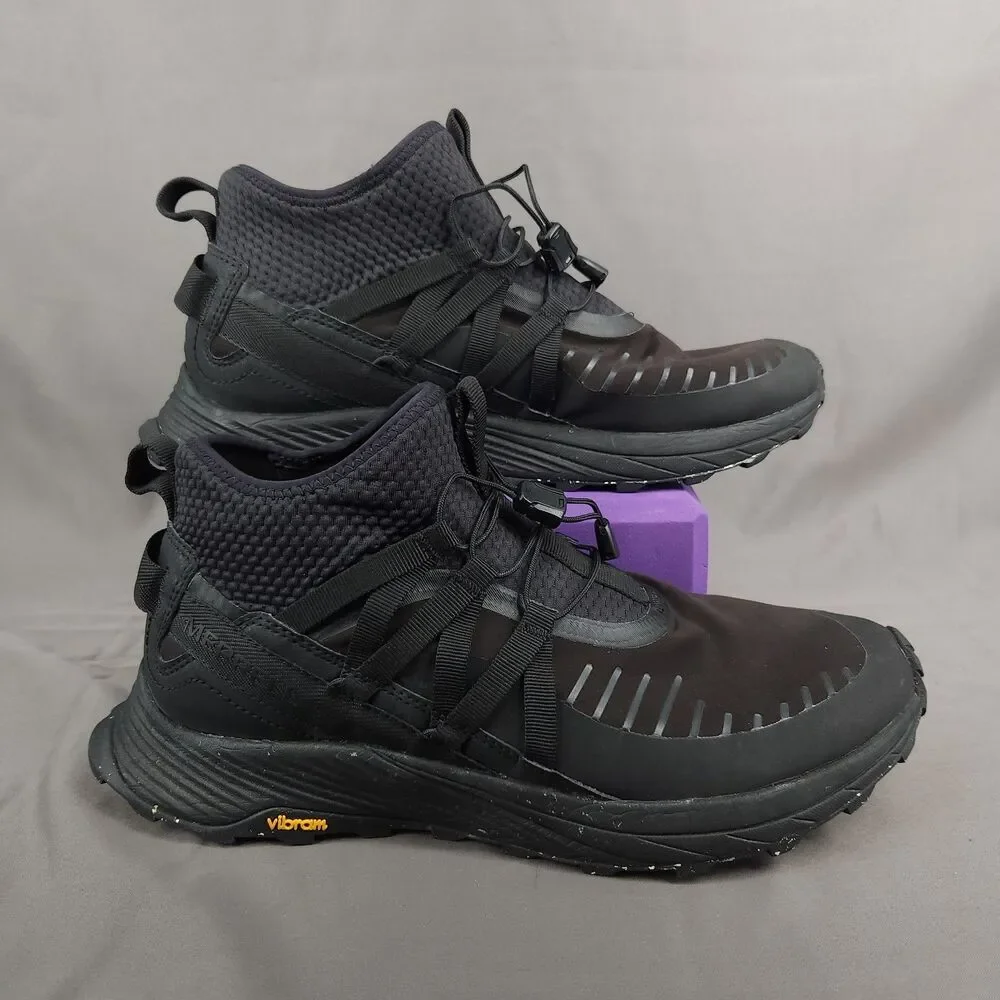 Merrell Embark Lace Shoes Mens Size 9.5 Triple Black Hiking Vibram
